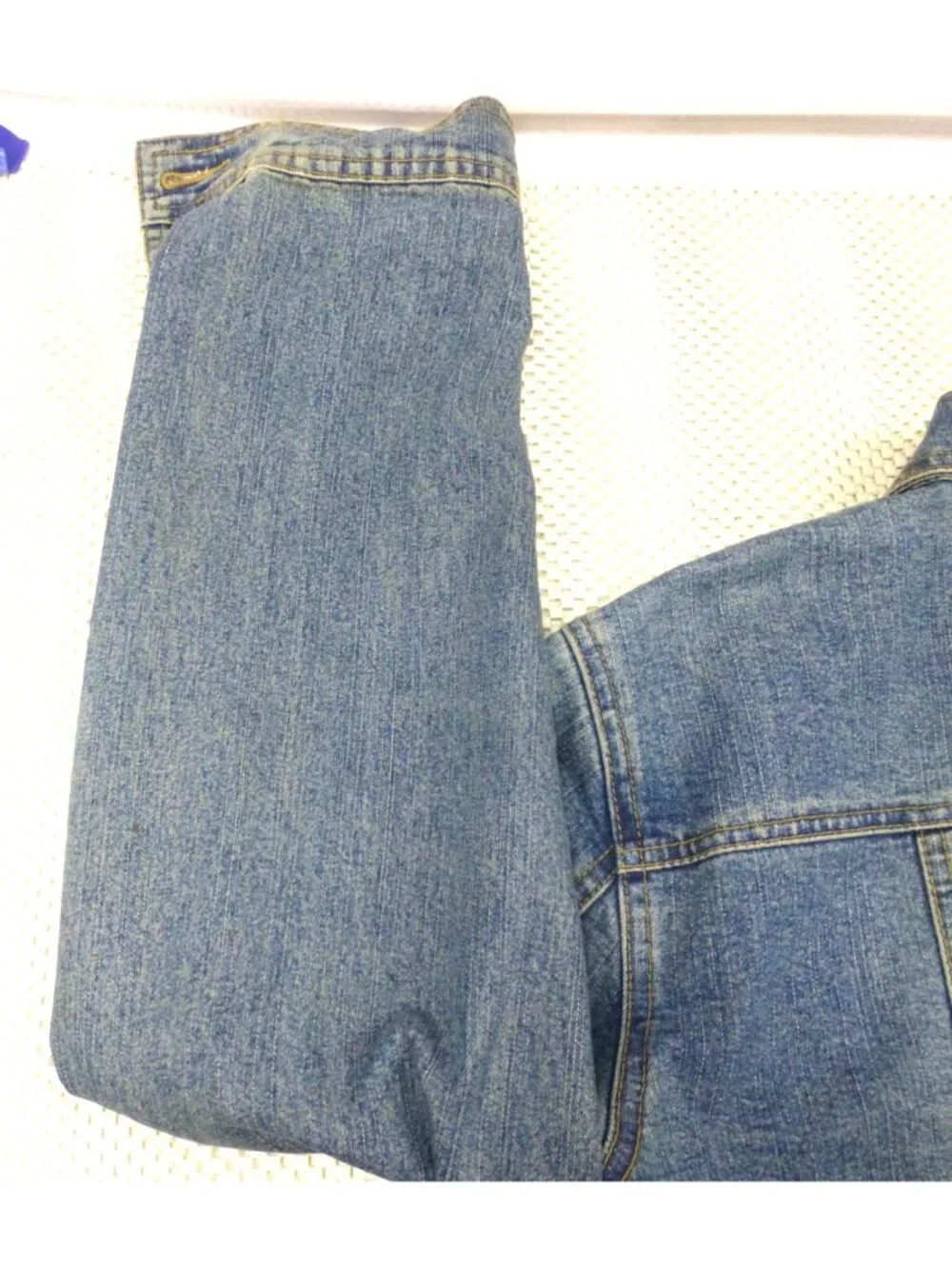 INC Womens Blue Denim Jacket With Rhinestone Buttons Double Pockets - Picture 12 of 13